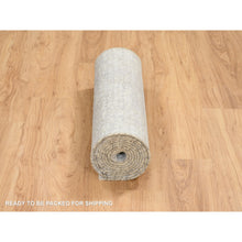 Load image into Gallery viewer, 2&#39;6&quot;x12&#39;1&quot; Gray, Wool And Pure Silk, Hand Knotted, Broken Persian Design, Runner Oriental Rug FWR389070