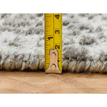 Load image into Gallery viewer, 2&#39;6&quot;x12&#39;1&quot; Gray, Wool And Pure Silk, Hand Knotted, Broken Persian Design, Runner Oriental Rug FWR389070