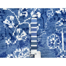 Load image into Gallery viewer, 10&#39;2&quot;x10&#39;2&quot; Denim Blue, Tabriz With All Over Motifs Tone On Tone, Wool And Silk Hand Knotted, Round Oriental Rug FWR389082