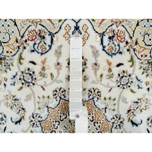 Load image into Gallery viewer, 4&#39;2&quot;x4&#39;2&quot; Ivory, Hand Knotted, Nain with Center Medallion Flower Design, Wool, 250 KPSI, Square Oriental Rug FWR389178