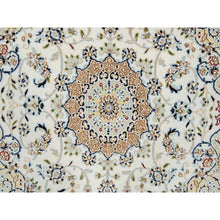 Load image into Gallery viewer, 4&#39;2&quot;x4&#39;2&quot; Ivory, Hand Knotted, Nain with Center Medallion Flower Design, Wool, 250 KPSI, Square Oriental Rug FWR389178
