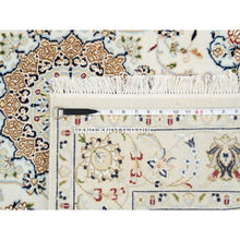 Load image into Gallery viewer, 4&#39;2&quot;x4&#39;2&quot; Ivory, Hand Knotted, Nain with Center Medallion Flower Design, Wool, 250 KPSI, Square Oriental Rug FWR389178