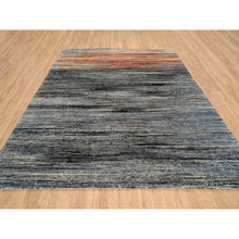 Load image into Gallery viewer, 8&#39;4&quot;x9&#39;10&quot; Colorful, Modern Stripe Design, Natural Dyes Thick And Plush, Ghazni Wool Hand Knotted, Oriental Rug FWR389196