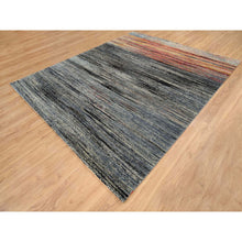 Load image into Gallery viewer, 8&#39;4&quot;x9&#39;10&quot; Colorful, Modern Stripe Design, Natural Dyes Thick And Plush, Ghazni Wool Hand Knotted, Oriental Rug FWR389196
