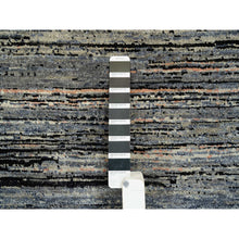 Load image into Gallery viewer, 8&#39;4&quot;x9&#39;10&quot; Colorful, Modern Stripe Design, Natural Dyes Thick and Plush, Ghazni Wool Hand Knotted, Oriental Rug FWR389196