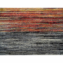 Load image into Gallery viewer, 8&#39;4&quot;x9&#39;10&quot; Colorful, Modern Stripe Design, Natural Dyes Thick And Plush, Ghazni Wool Hand Knotted, Oriental Rug FWR389196