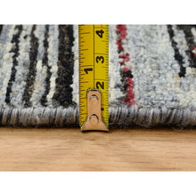 Load image into Gallery viewer, 8&#39;4&quot;x9&#39;10&quot; Colorful, Modern Stripe Design, Natural Dyes Thick And Plush, Ghazni Wool Hand Knotted, Oriental Rug FWR389196