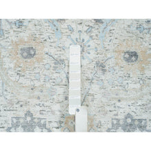 Load image into Gallery viewer, 2&#39;7&quot;x8&#39;2&quot; Ivory, Hand Knotted Sickle Leaf Design, Soft Pile Silk With Textured Wool, Runner Oriental Rug FWR389316