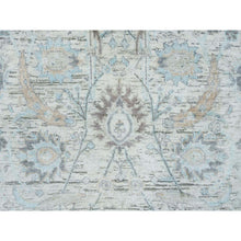 Load image into Gallery viewer, 2&#39;7&quot;x8&#39;2&quot; Ivory, Hand Knotted Sickle Leaf Design, Soft Pile Silk With Textured Wool, Runner Oriental Rug FWR389316