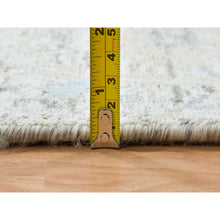 Load image into Gallery viewer, 2&#39;7&quot;x8&#39;2&quot; Ivory, Hand Knotted Sickle Leaf Design, Soft Pile Silk With Textured Wool, Runner Oriental Rug FWR389316