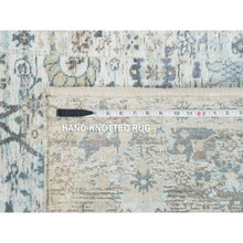 Load image into Gallery viewer, 2&#39;6&quot;x18&#39;2&quot; Ivory, Tabriz Vase With Pomegranate Design, Silk With Textured Wool Hand Knotted, XL Runner Oriental Rug FWR389340