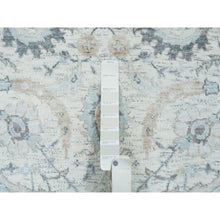 Load image into Gallery viewer, 2&#39;6&quot;x20&#39; Ivory, Sickle Leaf Design Soft Pile, Silk With Textured Wool Hand Knotted, Xl Runner Oriental Rug FWR389346