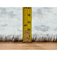 Load image into Gallery viewer, 2&#39;6&quot;x20&#39; Ivory, Sickle Leaf Design Soft Pile, Silk With Textured Wool Hand Knotted, Xl Runner Oriental Rug FWR389346