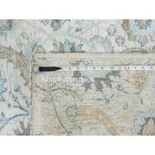 Load image into Gallery viewer, 2&#39;6&quot;x20&#39; Ivory, Sickle Leaf Design Soft Pile, Silk With Textured Wool Hand Knotted, Xl Runner Oriental Rug FWR389346