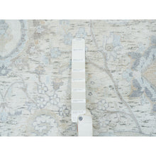 Load image into Gallery viewer, 6&#39;1&quot;x9&#39; Ivory, Silk With Textured Wool Hand Knotted, Sickle Leaf Design Soft Pile, Oriental Rug FWR389388