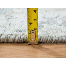 Load image into Gallery viewer, 2&#39;7&quot;x22&#39; Ivory, Hand Knotted Sickle Leaf Design, Soft Pile Silk With Textured Wool, Xl Runner Oriental Rug FWR389424