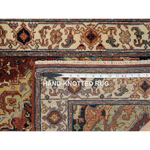 Load image into Gallery viewer, 2&#39;7&quot;x16&#39; Terracotta Red, Hand Knotted Antiqued Fine Heriz Re-Creation Densely Woven, Natural Dyes Hand Spun Wool, XL Runner Oriental Rug FWR389796