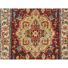 Load image into Gallery viewer, 2&#39;6&quot;x18&#39;2&quot; Terracotta Red, Hand Spun Wool Hand Knotted, Antiqued Fine Heriz Re-Creation, Densely Woven Natural Dyes, XL Runner Oriental Rug FWR389820