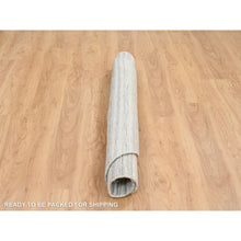Load image into Gallery viewer, 6&#39;x6&#39; Platinum Gray And Cream, Thick And Plush Plain Hand Loomed, Undyed Natural Wool Modern Design, Round Oriental Rug FWR389910