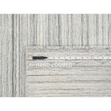 Load image into Gallery viewer, 6&#39;x6&#39; Platinum Gray And Cream, Modern Design Thick And Plush, Plain Hand Loomed Undyed Natural Wool, Square Oriental Rug FWR389916