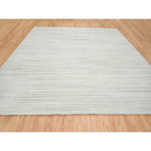 Load image into Gallery viewer, 12&#39;1&quot;x12&#39;1&quot; Ivory and Cream, Undyed Natural Wool Modern Design, Thick and Plush Plain Hand Loomed, Square Oriental Rug FWR389964
