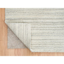 Load image into Gallery viewer, 12&#39;1&quot;x12&#39;1&quot; Ivory and Cream, Undyed Natural Wool Modern Design, Thick and Plush Plain Hand Loomed, Square Oriental Rug FWR389964