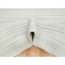 Load image into Gallery viewer, 12&#39;1&quot;x12&#39;1&quot; Ivory and Cream, Undyed Natural Wool Modern Design, Thick and Plush Plain Hand Loomed, Square Oriental Rug FWR389964