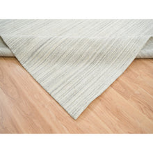 Load image into Gallery viewer, 12&#39;1&quot;x12&#39;1&quot; Ivory and Cream, Undyed Natural Wool Modern Design, Thick and Plush Plain Hand Loomed, Square Oriental Rug FWR389964
