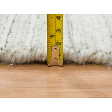 Load image into Gallery viewer, 12&#39;1&quot;x12&#39;1&quot; Ivory and Cream, Undyed Natural Wool Modern Design, Thick and Plush Plain Hand Loomed, Square Oriental Rug FWR389964