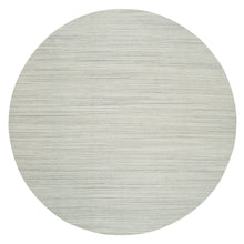 Load image into Gallery viewer, 12&#39;1&quot;x12&#39;1&quot; Ivory and Cream, Thick and Plush Plain Hand Loomed, Undyed Natural Wool Modern Design, Round Oriental Rug FWR390000
