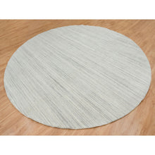 Load image into Gallery viewer, 12&#39;1&quot;x12&#39;1&quot; Ivory And Cream, Thick And Plush Plain Hand Loomed, Undyed Natural Wool Modern Design, Round Oriental Rug FWR390000