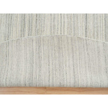 Load image into Gallery viewer, 12&#39;1&quot;x12&#39;1&quot; Ivory And Cream, Thick And Plush Plain Hand Loomed, Undyed Natural Wool Modern Design, Round Oriental Rug FWR390000