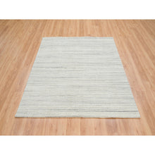 Load image into Gallery viewer, 6&#39;2&quot;x6&#39;2&quot; Ivory And Cream, Undyed Natural Wool Modern Design, Thick And Plush Plain Hand Loomed, Square Oriental Rug FWR390060