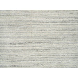 6'2"x6'2" Ivory And Cream, Undyed Natural Wool Modern Design, Thick And Plush Plain Hand Loomed, Square Oriental Rug FWR390060