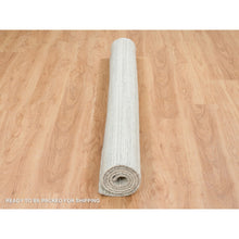 Load image into Gallery viewer, 6&#39;2&quot;x6&#39;2&quot; Ivory And Cream, Undyed Natural Wool Modern Design, Thick And Plush Plain Hand Loomed, Square Oriental Rug FWR390060