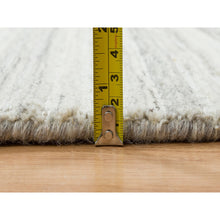 Load image into Gallery viewer, 6&#39;2&quot;x6&#39;2&quot; Ivory And Cream, Undyed Natural Wool Modern Design, Thick And Plush Plain Hand Loomed, Square Oriental Rug FWR390060