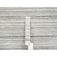 Load image into Gallery viewer, 6&#39;1&quot;x6&#39;1&quot; Platinum Gray And Cream, Undyed Natural Wool Modern Design, Thick And Plush Plain Hand Loomed, Square Oriental Rug FWR390072