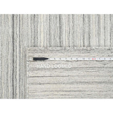 Load image into Gallery viewer, 6&#39;1&quot;x6&#39;1&quot; Platinum Gray And Cream, Undyed Natural Wool Modern Design, Thick And Plush Plain Hand Loomed, Square Oriental Rug FWR390072