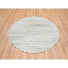 Load image into Gallery viewer, 6&#39;1&quot;x6&#39;1&quot; Ivory And Cream, Thick And Plush Plain Hand Loomed, Undyed Natural Wool Modern Design, Round Oriental Rug FWR390078
