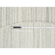 Load image into Gallery viewer, 6&#39;1&quot;x6&#39;1&quot; Ivory And Cream, Thick And Plush Plain Hand Loomed, Undyed Natural Wool Modern Design, Round Oriental Rug FWR390078