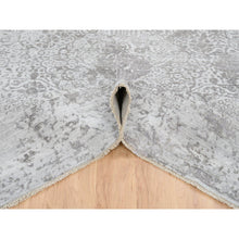 Load image into Gallery viewer, 10&#39;x10&#39; Gray, Broken Persian Design, Hand Knotted Wool And Pure Silk, Square Oriental Rug FWR390096
