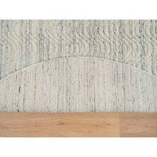 Load image into Gallery viewer, 5&#39;10&quot;x5&#39;10&quot; Beige, Variegated Textured Modern Design, Hand Loomed Soft Wool, Round Oriental Rug FWR390144