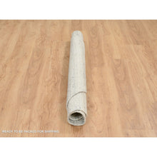 Load image into Gallery viewer, 5&#39;10&quot;x5&#39;10&quot; Beige, Variegated Textured Modern Design, Hand Loomed Soft Wool, Round Oriental Rug FWR390144