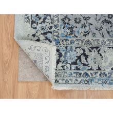 Load image into Gallery viewer, 6&#39;x9&#39; Light Gray, Pure Silk With Wool Hand Knotted, Broken Kashan Design, Oriental Rug FWR390150