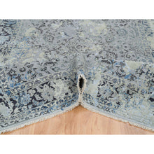 Load image into Gallery viewer, 6&#39;x9&#39; Light Gray, Pure Silk With Wool Hand Knotted, Broken Kashan Design, Oriental Rug FWR390150