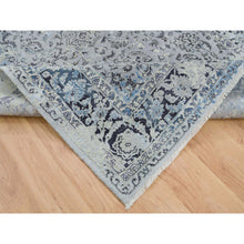 Load image into Gallery viewer, 6&#39;x9&#39; Light Gray, Pure Silk With Wool Hand Knotted, Broken Kashan Design, Oriental Rug FWR390150