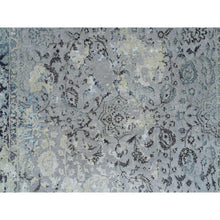 Load image into Gallery viewer, 6&#39;x9&#39; Light Gray, Pure Silk With Wool Hand Knotted, Broken Kashan Design, Oriental Rug FWR390150