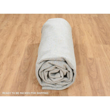 Load image into Gallery viewer, 12&#39;x12&#39; Gray With Touches Of Blue, Tabriz Design, Jacquard Hand Loomed Wool And Plant Based Silk, Round Oriental Rug FWR390192