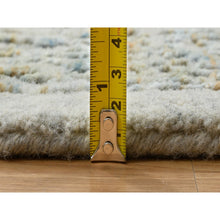 Load image into Gallery viewer, 12&#39;x12&#39; Gray With Touches Of Blue, Tabriz Design, Jacquard Hand Loomed Wool And Plant Based Silk, Round Oriental Rug FWR390192