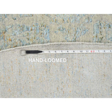 Load image into Gallery viewer, 12&#39;x12&#39; Gray With Touches Of Blue, Tabriz Design, Jacquard Hand Loomed Wool And Plant Based Silk, Round Oriental Rug FWR390192